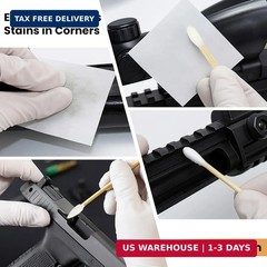 400 Pcs Gun Cleaning Patches + 200 Pcs Gun Cleaning Swabs, Gun Cleaning Supplies