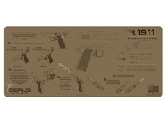Cerus Gear 1911 Instructional Promat, Coyote Brown – Gun Cleaning Mat