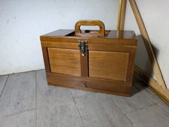 Vintage Rustic Wood Gun Cleaning Tool Box Maintenance + Caddy N49