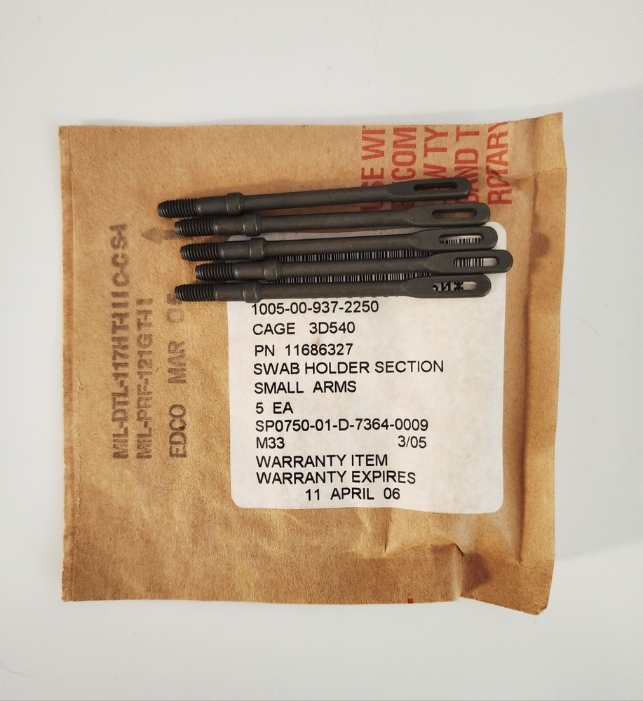 SMALL ARMS CLEANING ROD SWAB PATCH HOLDER SECTION CAL .223 Package of 5