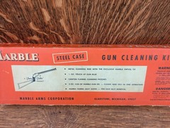 Vintage Marble Steel Case With Original Cardboard Sleeve Gun Cleaning Kit Decor