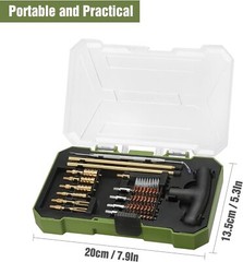 Universal Handgun Cleaning Kit Clean Rod Bore Brush Gun Cleaning Jag 16PC w/Case