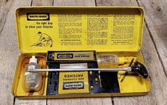 Vintage Brite-Boer Deluxe Gun Rifle Cleaning Kit in Yellow Tin Box