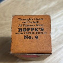Hoppe’s No. 9 Nitro Powder Solvent. Vintage 1/2 Full Bottle Original Box