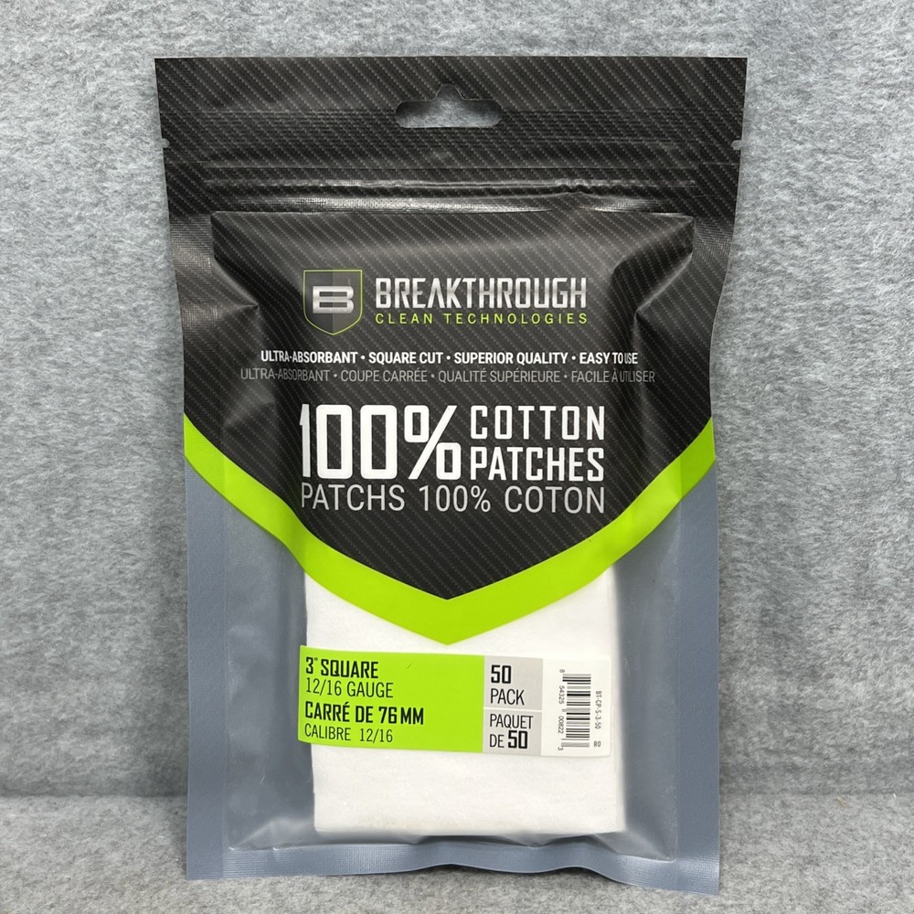 Breakthrough Clean Technologies 100% Cotton Patches 3″ Square 50 count NIP
