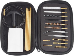 Airgun Cleaning Kit .17 and .22 Caliber with Brass Brushes Cotton Mops Bronze