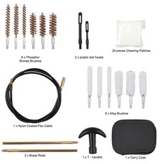 43PCS Pro Gun Cleaning Kit with Brushes Rods Universal for Pistol Rifle Shotgun