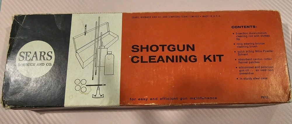 Vintage Sears Roebuck Shotgun Cleaning Kit New Old Stock Original Box USA