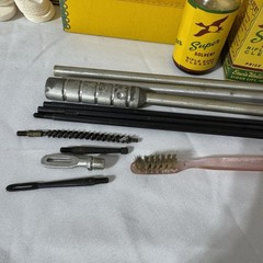 Vintage 50’s Erwin Weller Co. Gun Cleaning Kit Sioux City USA Yellow 4 Boxes