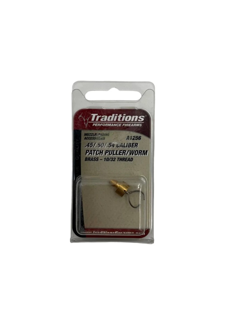 Traditions Patch Puller/Worm – Brass – 10/32 Thread – .45/.50/.54 cal