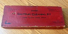 VTG. GUNSLICK SHOTGUN CLEANING KIT #178 & CONTENTS RAMROD, GREESE, PATCHES, LUBE