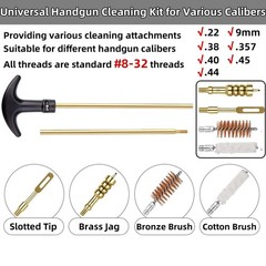 Universal Handgun Cleaning Kit for .22 .357 9mm .38 .40 .45, Cleaning Kit for…