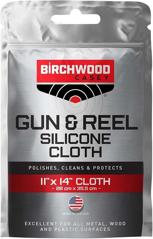 Birchwood Casey Gun & Reel Silicone Single Cloth | Lightweight Cotton 11″x14″