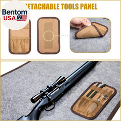 Large Gun Cleaning Mat for All Guns, Roll up Rifle Cleaning Pad with PVC Accesso