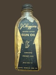 Vintage J.C. Higgins Smooth Action Gun Oil Sears Bottle Half Full