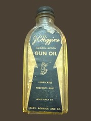 Vintage J.C. Higgins Smooth Action Gun Oil Sears Bottle Half Full