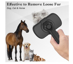 Self Cleaning Shedding Brush for Dogs & Cats, Gentle Deshedding Grooming Tool
