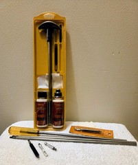 Vintage Outers Gun Cleaning Kit Nitro Solvent Oil Hoppe’s Rod Brushes & Patches