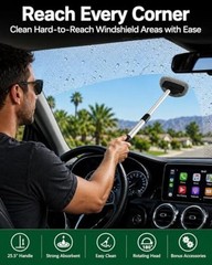 25.5″ Extra-Long Reach – Super Absorbent Coral Velvet Windshield Cleaner Gray