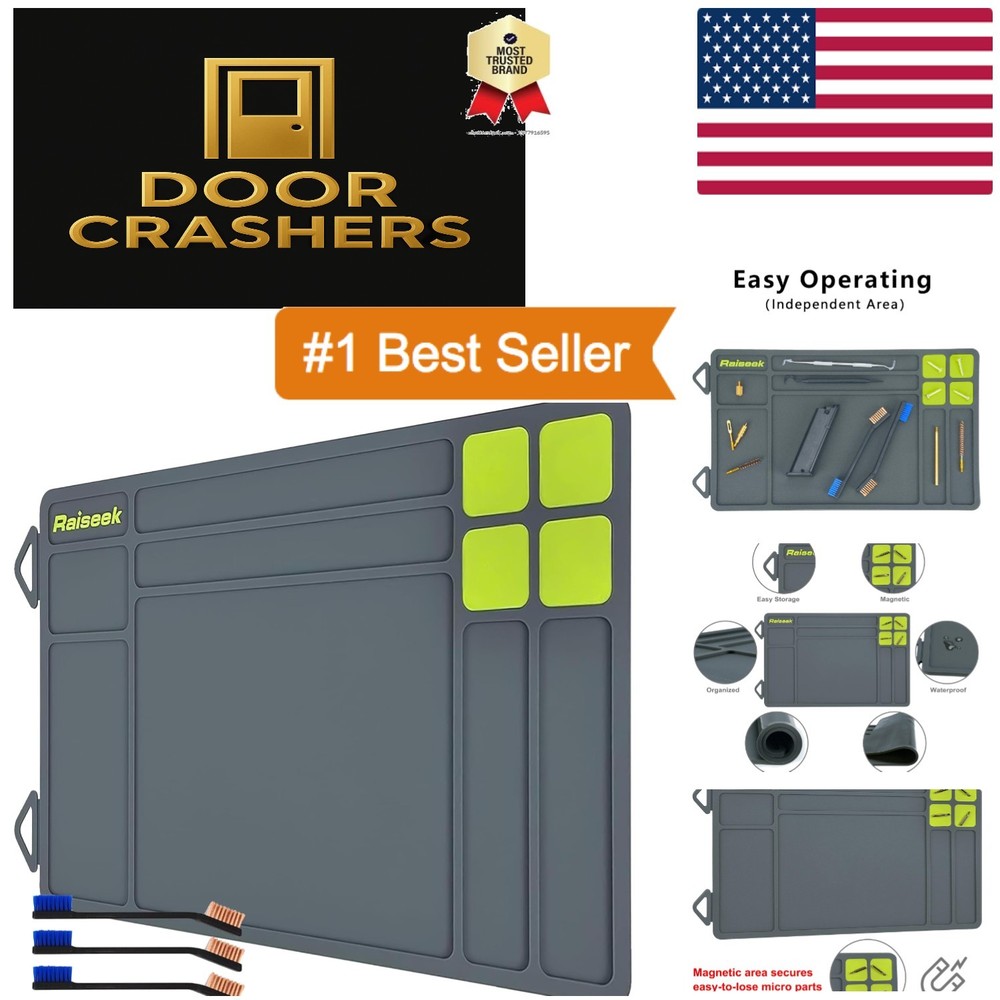 15.9″x9.8″ Anti-Slip Gun Cleaning Mat with Organizer – Essential for Pistol Care
