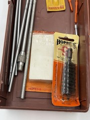 Vintage Hoppe’s Gun Cleaning Kit in a Brown Case Collectable