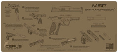 For Smith & Wesson M&P Instructional Jumbo 12″ X 27″ Gun Cleaning Mat FDE