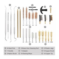 ® Universal Cleaning Kit 35 Pcs – Solid Brass Rods, Phosphor Bronze Brushes &…