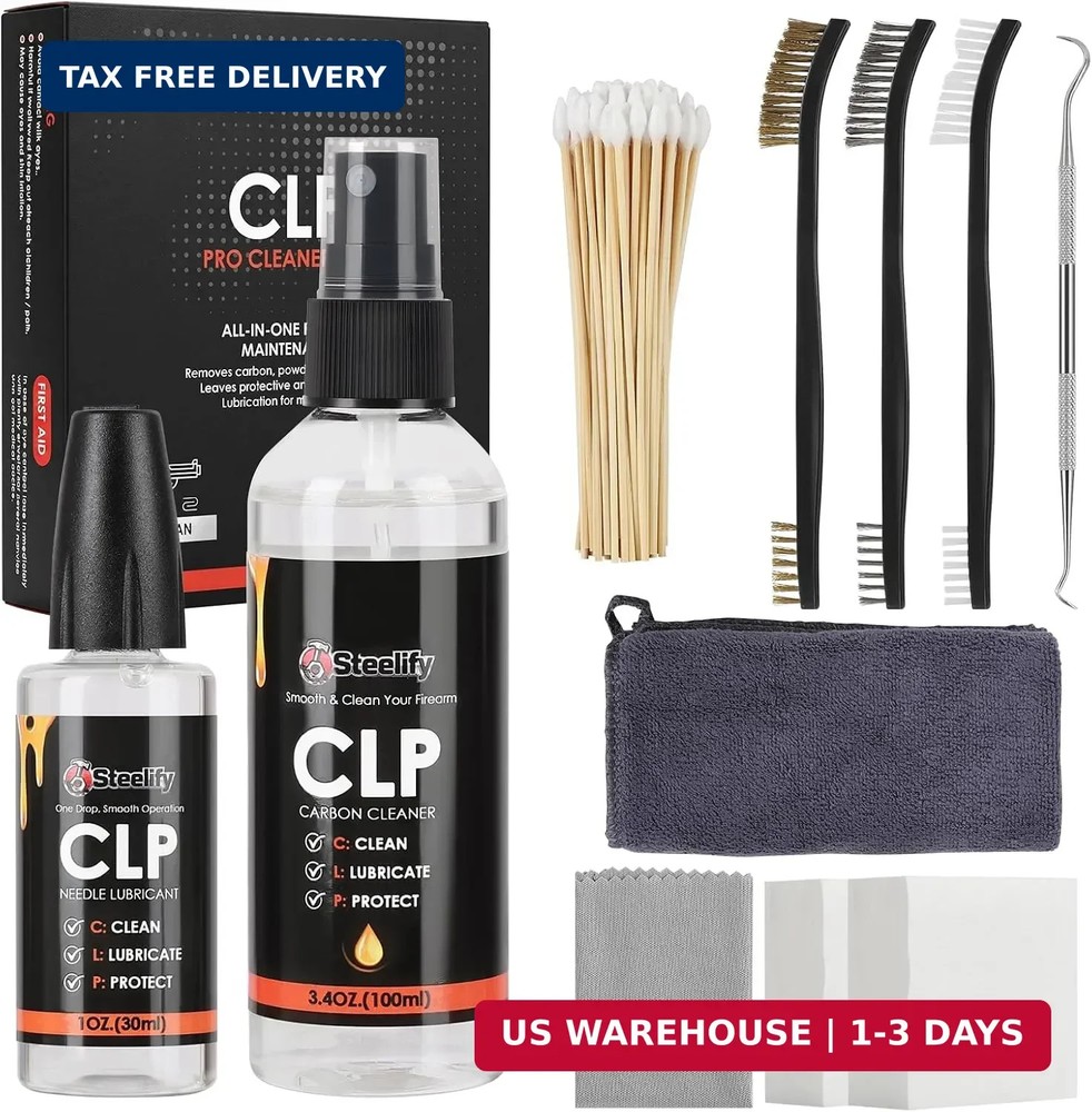 CLP Gun Cleaning Kit – All-in-One Gun Cleaner & Lubricant Set with 3.4oz Spray,