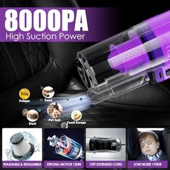 Car Cleaning Kit Car Interior Detailing Kit with High Power 17PCS Purple