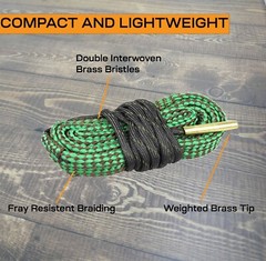 Calicob 2PCS Cleaning Snake for 5.56 .223 .22 Rifle Barrel Snake Bore Rope Brush