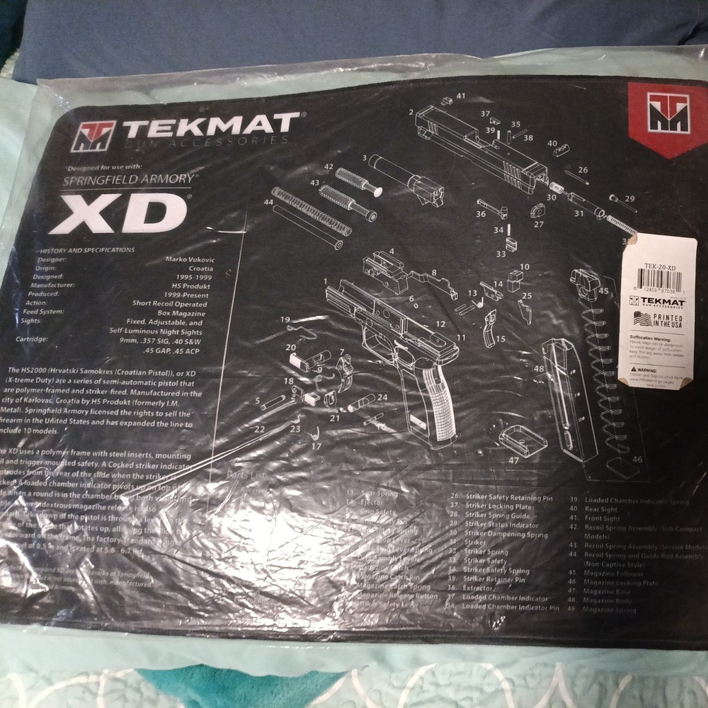 TekMat 15″x20″ Handgun Cleaning Mats Springfield Armory XD