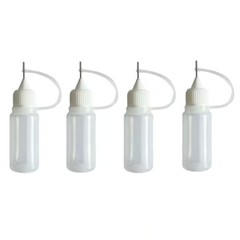 1 oz bottles with stainless with needle tip and cover – 4 bottles -Free Shipping