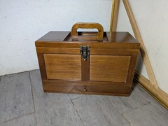 Vintage Rustic Wood Gun Cleaning Tool Box Maintenance + Caddy N49