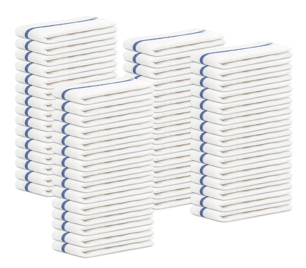 STF Linen Bar Mops Blue Stripe 60-Pack Kitchen Towels 16×19 Multi-Purpose
