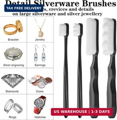 7Pcs Silver Cleaning Kit，with 4Pcs Ultra-Soft Brushes & 2Pcs Polish Cloths & 1Pc
