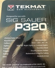 TekMat Non-Skid Cleaning Mat Featuring Sig Sauer P320, Black 17″ X 11″