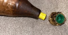 Leather Covered Plastic Squeeze Bottle With Antler Lid