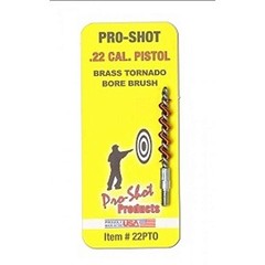 Pro-Shot Tornado Bore Brush For .22 Caliber Pistol #8-32 Threads Brass – 22PTO