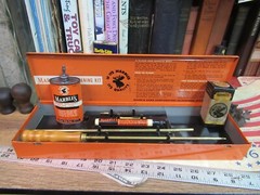 Vintage Marbles Gun Cleaning Kit NITRO SOLVENT LEAD TOP Oil Tin Pad Box Full ROD