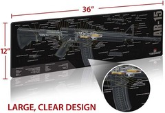 TekMat 36in Printed Gun Cleaning Mat Cut Away, Black, TEK-36–CA Bench Mat