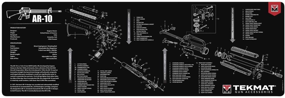 TekMat 36in Printed Gun Cleaning Mat , Black, TEK-36- Bench Mat