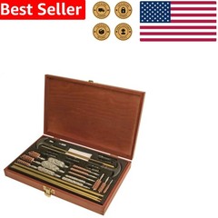 Universal Cleaning Kit 32 Pc Wood Box 70080 – Solid Brass Rods Mops Brushes