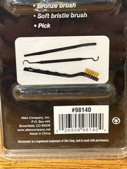 Winchester Gun Cleaning Toolset 3 Pc Kit Bronze & Nylon Brush Metal Pick New