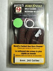 Hoppe’s 9 rifle bore snake cleaner 6mm or .243 caliber item#24012