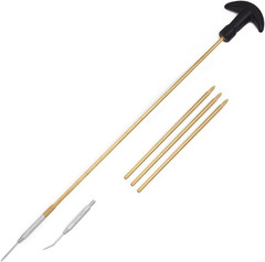 Airgun Cleaning Kit .17 and .22 Caliber with Brass Brushes Cotton Mops Bronze