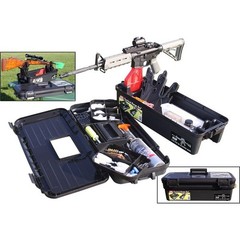Gun Cleaning Kit Removable Stand Adjustable Forks 18 Compartment Storage Box New