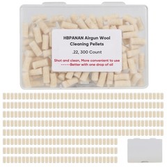 Cotton Wool Felt Cleaning Pellets for .22/.177/.25 Caliber – 300 Count with Stor