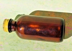 Vintage OUTERS Gun Cleaning Solvent Brown Glass Bottle with Cap