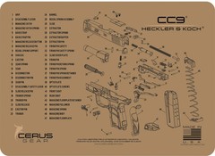 For Heckler & Koch HK CC9 PREMIUM Armorers Cleaning Bench Mat Cerus Gear FDE