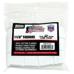 Pro-Shot Cotton Cleaning Patches For Firearms 1 1/8″ 500 Count .22-.270 Caliber